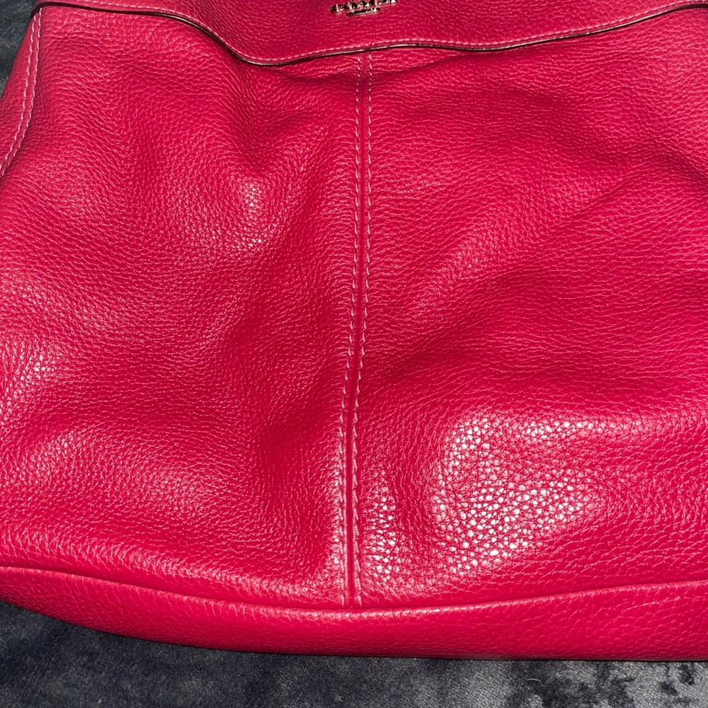 Coach Pink Pebbled Leather Shoulder Bag